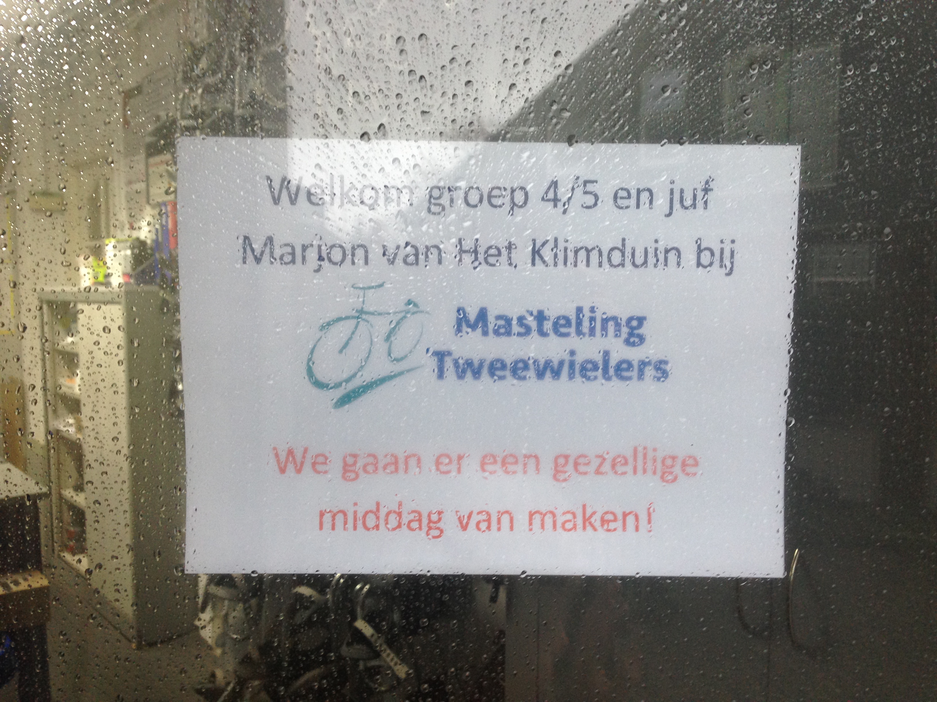 Groep 4/5 naar fietsenwerkplaats "Masteling"