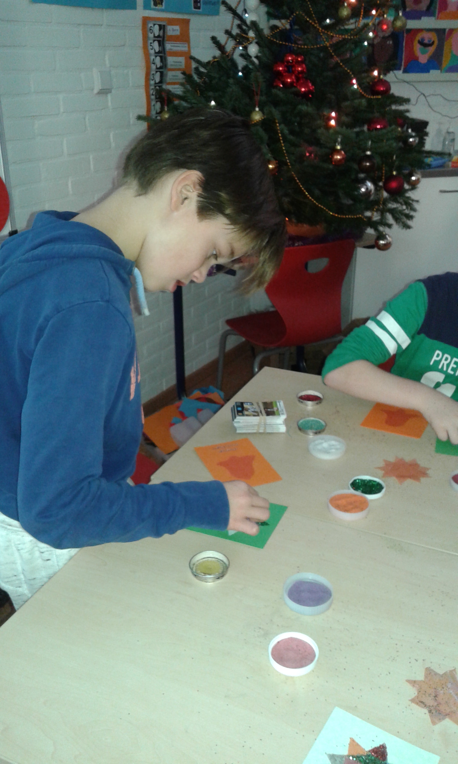 groep 5/6 kerstkaarten gemaakt