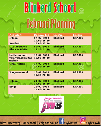 Planning feb Schoorl