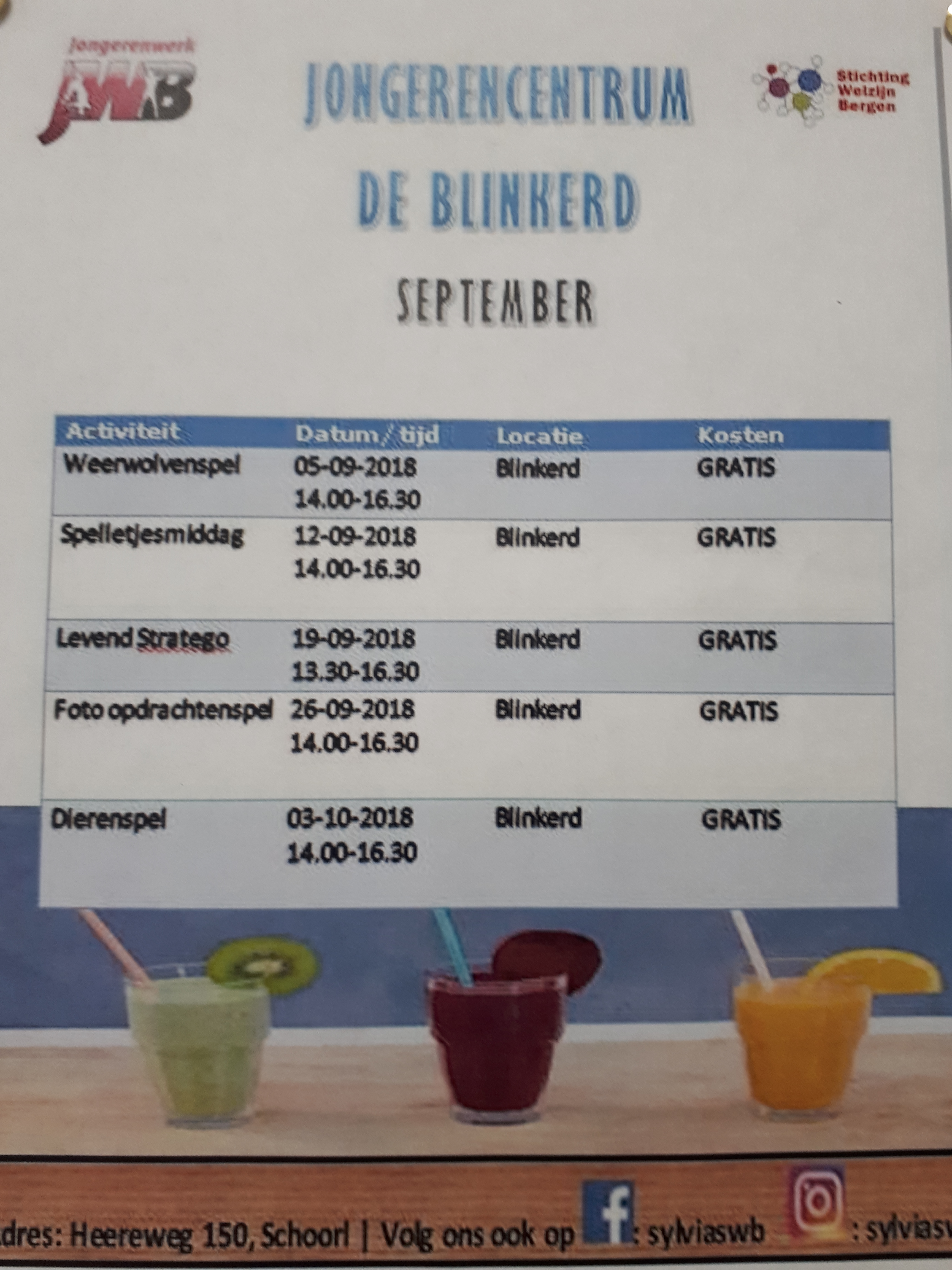 Activiteiten in de Blinkerd